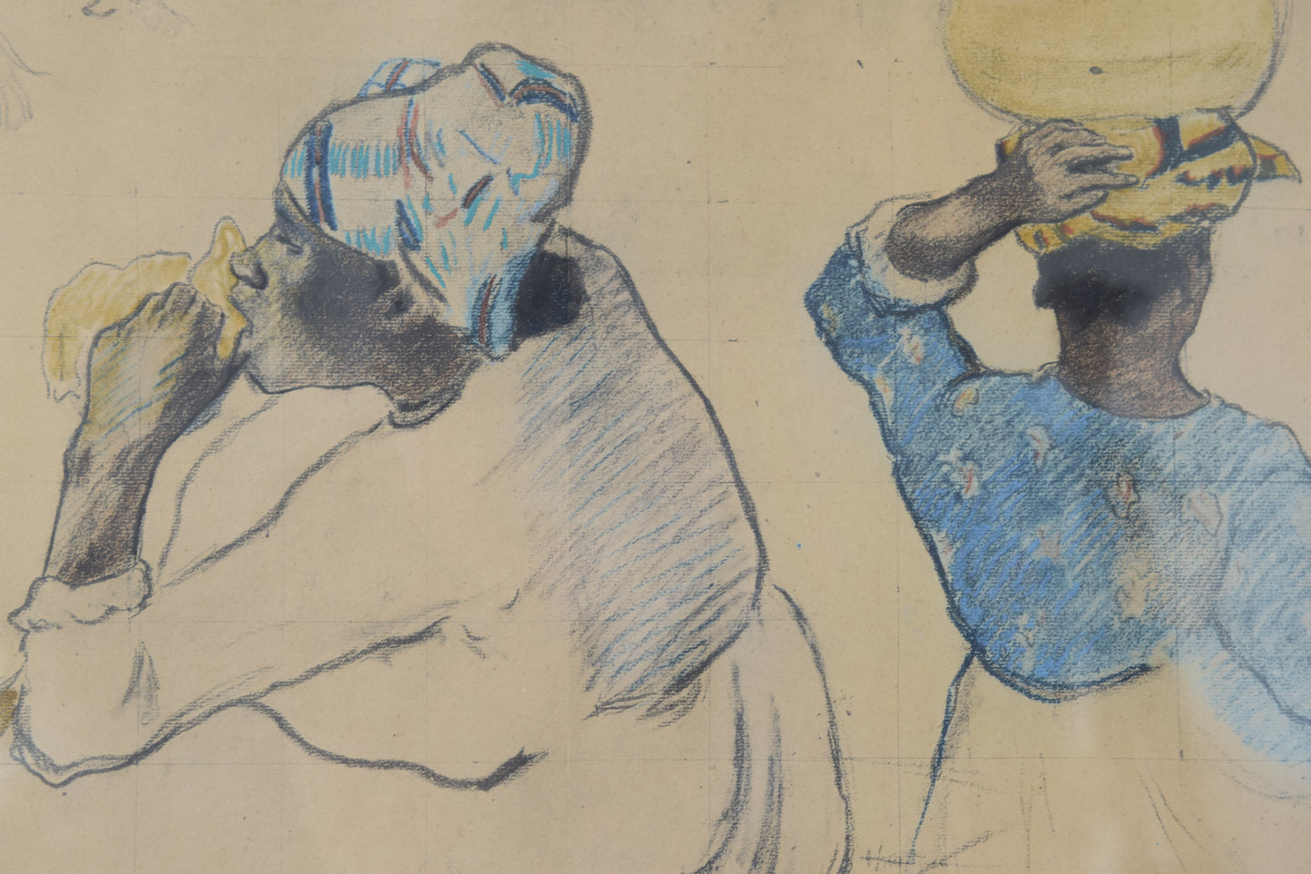 Mid-Century Framed Collotype Print of Paul Gauguin 'Martinican Women, 1887'_Detail