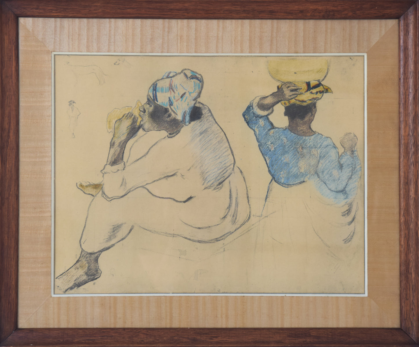 Mid-Century Framed Collotype Print of Paul Gauguin 'Martinican Women, 1887'_Framed