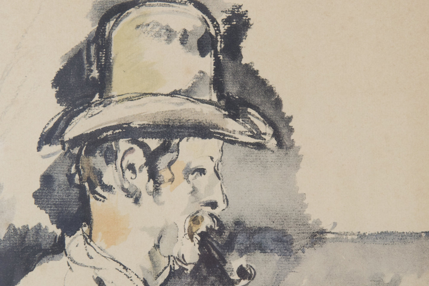 Collotype Print of Cezanne's 'Man with Pipe' 1895_Detail