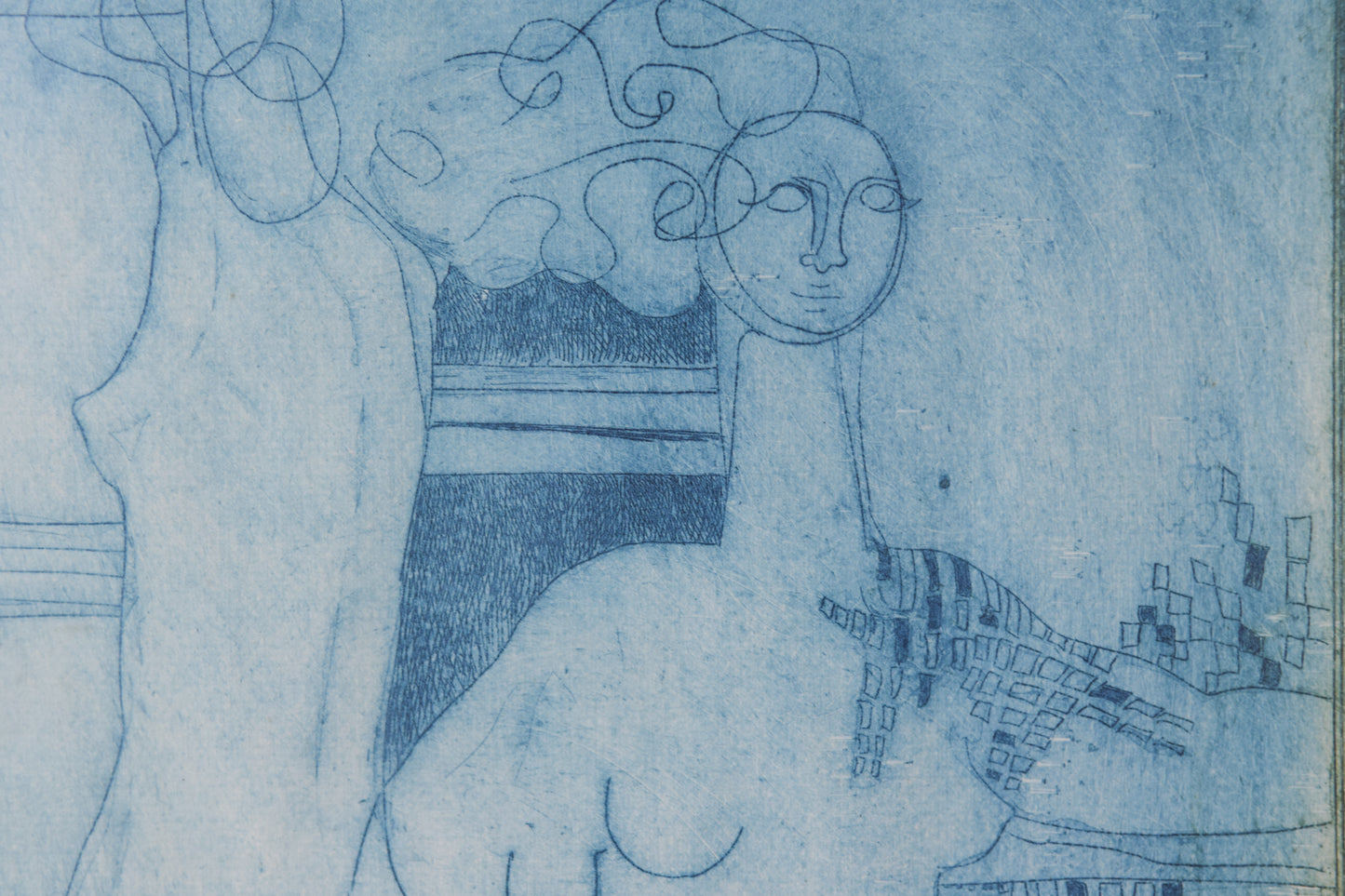 Etching with Nude Figures and Abstract Design_Detail