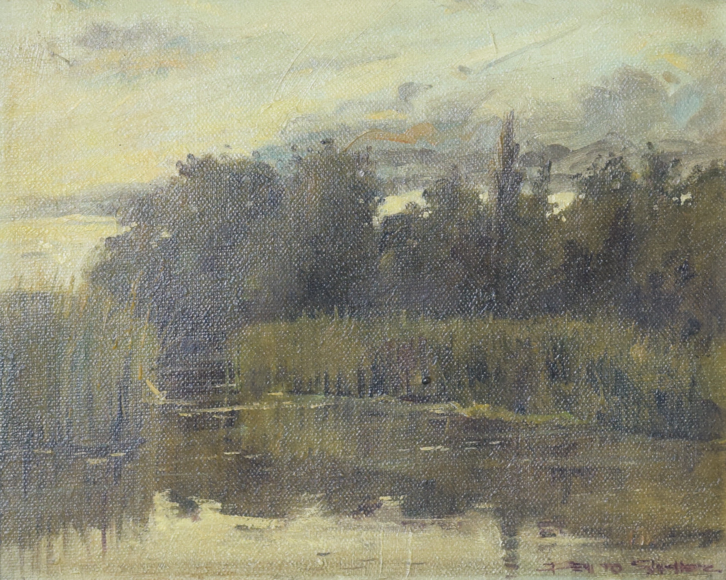 View of a Lake at Dusk