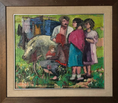 Family with Cart and Pony_Framed