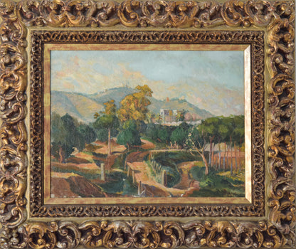 Mediterranean Landscape with a View of a River and Mountains_Frame