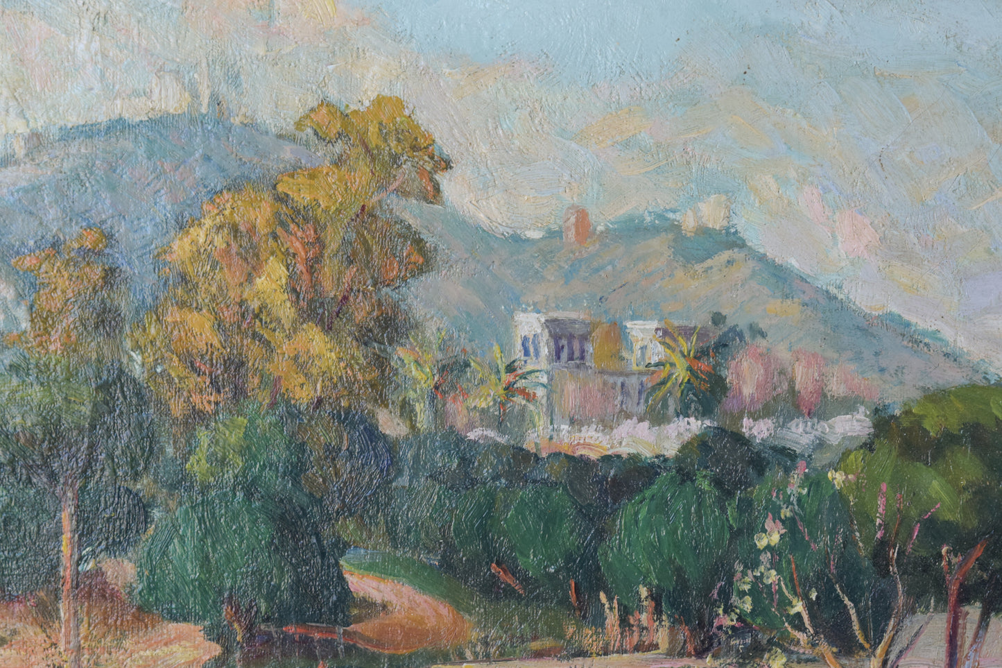 Mediterranean Landscape with a View of a River and Mountains_Detail