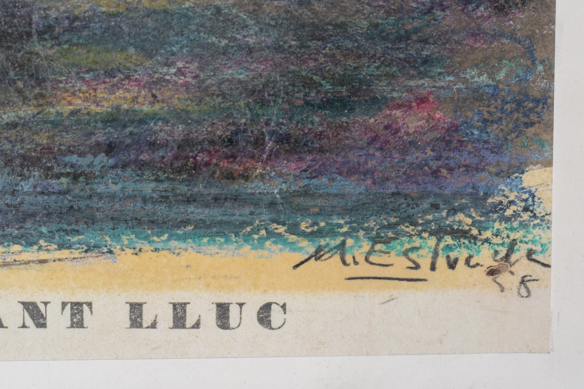 'El Círculo Artístico de Sant Lluc' Expressive Harbour Scene Lithograph_Signature
