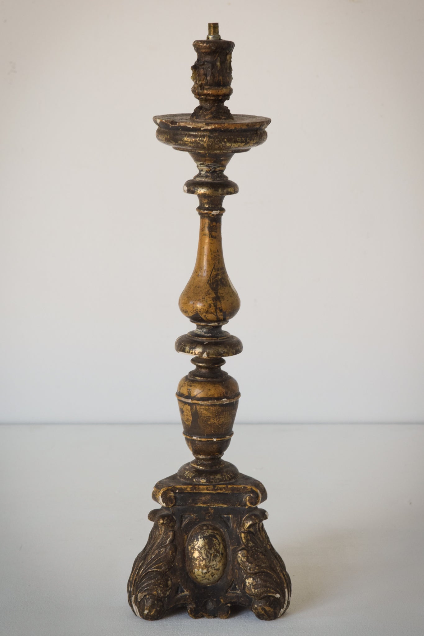 18th Century - Gilded Wood Candlestick