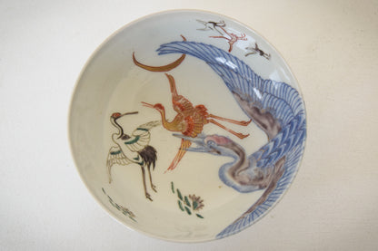 Pair of oriental Bowls with cranes