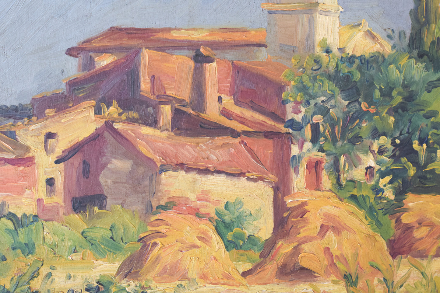 'Sant Andreu de Salou' - Landscape with Village in Golden Light_Detail