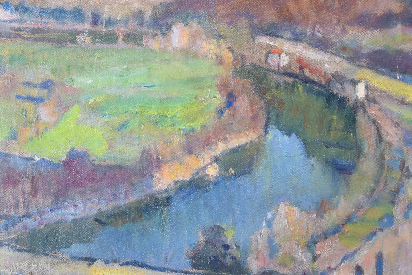 Impressionist Landscape with Hills and River_Detail