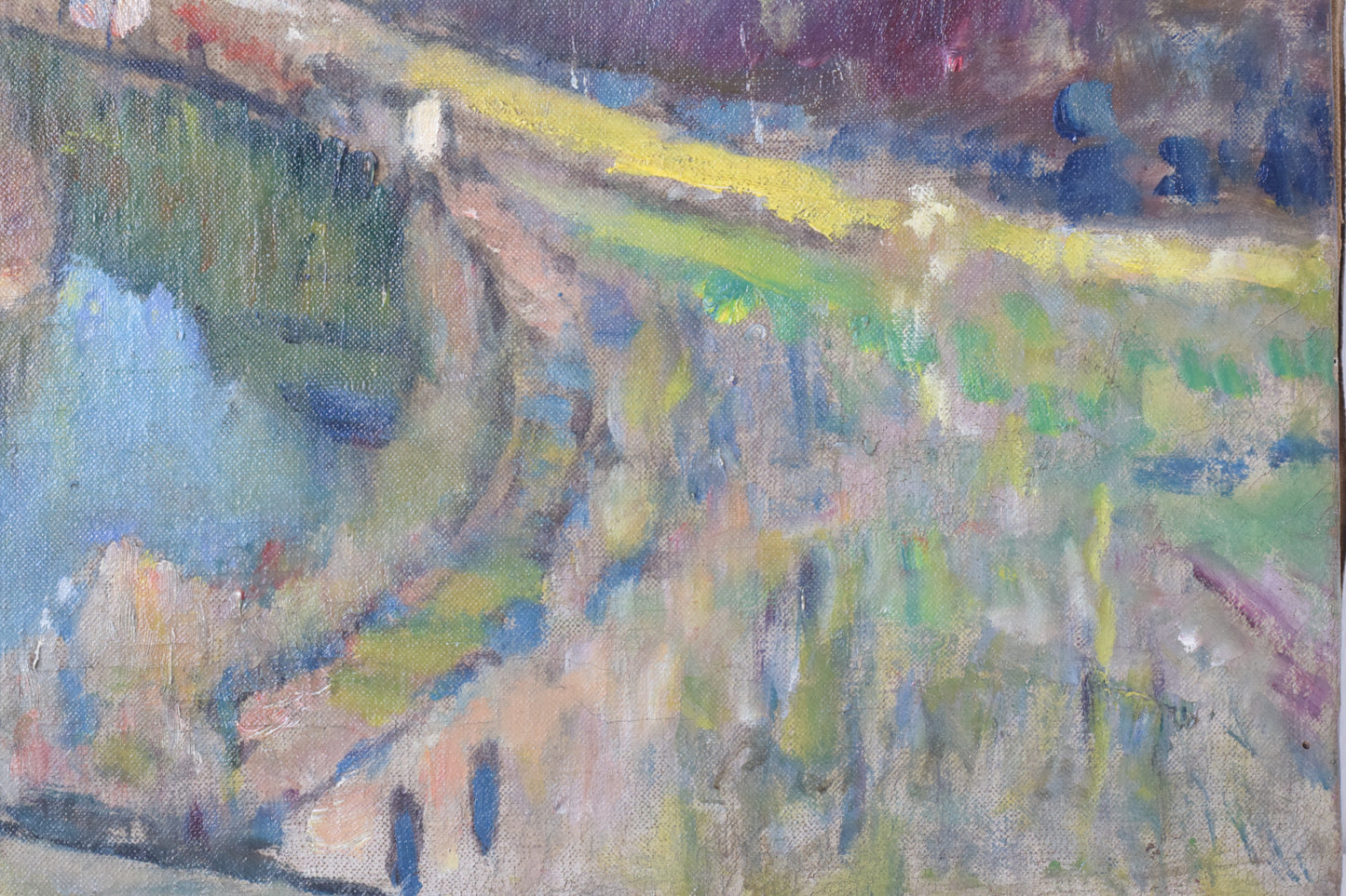 Impressionist Landscape with Hills and River_Detail