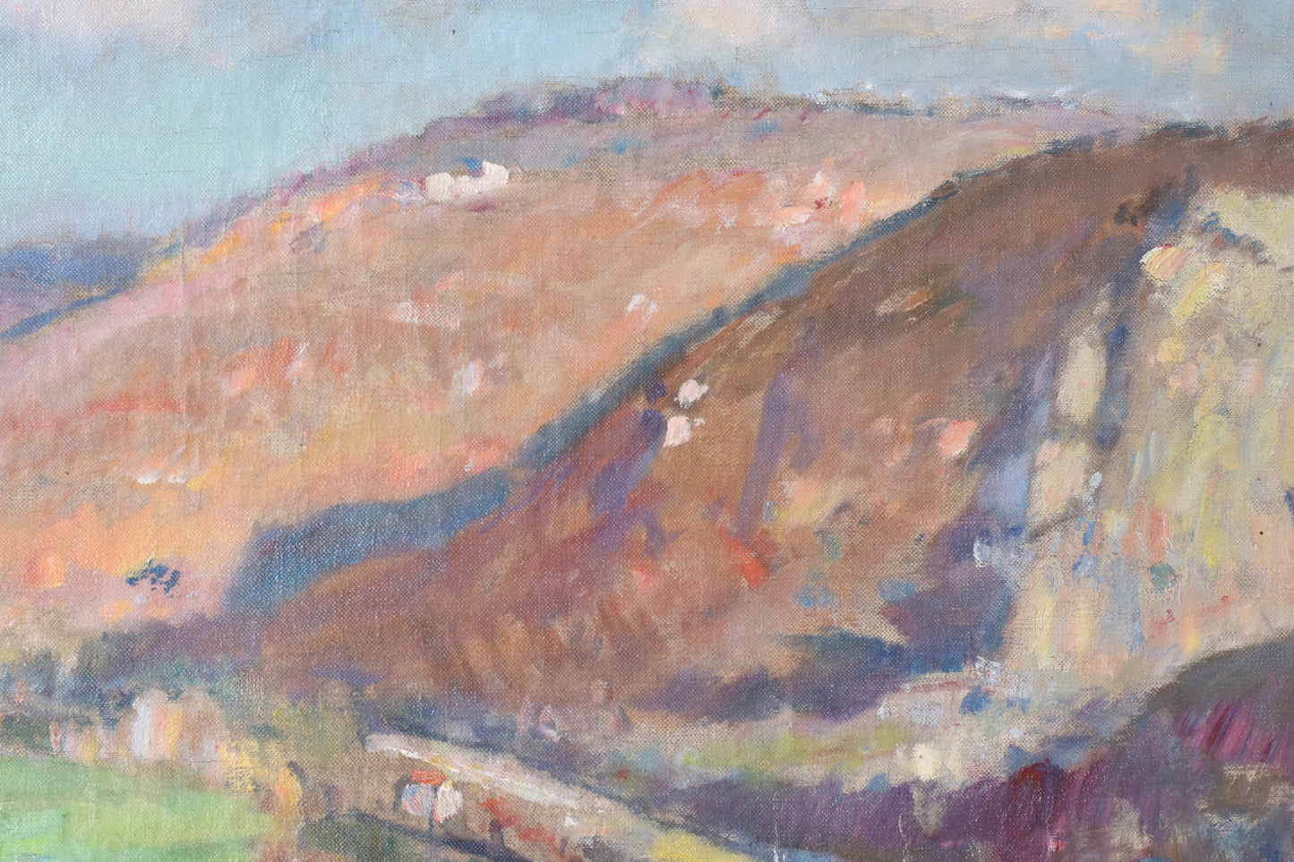 Impressionist Landscape with Hills and River_Detail