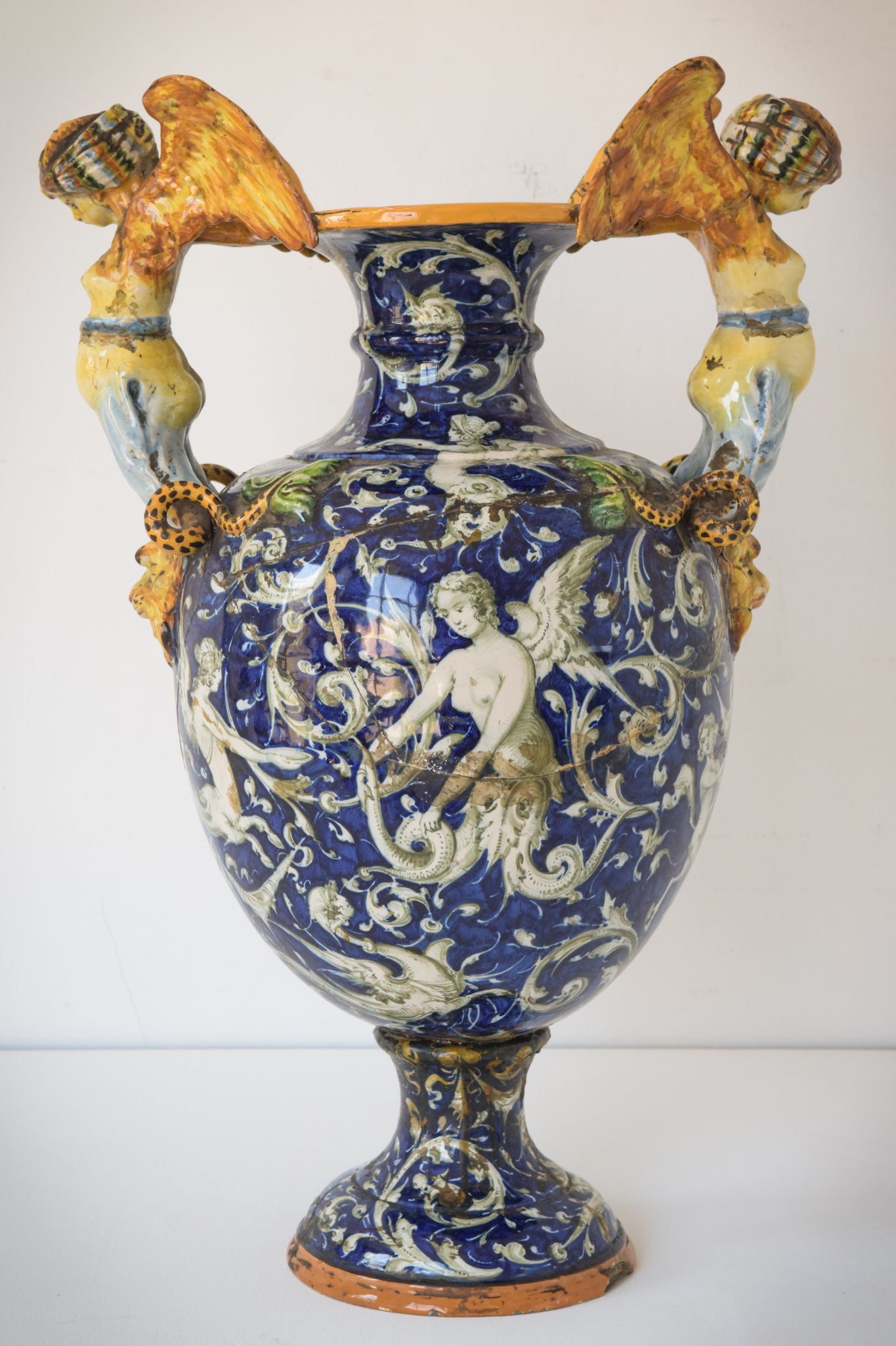 Massive Majolica Urn