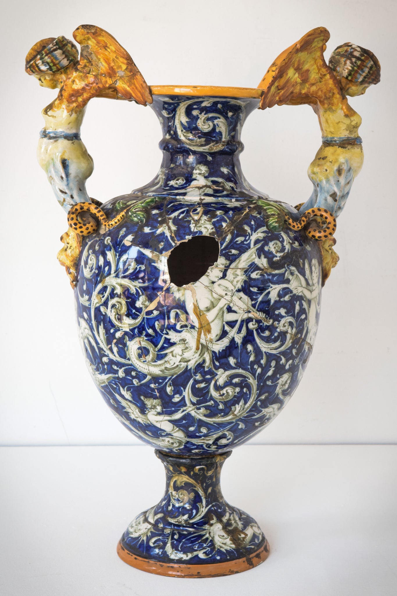 Massive Majolica Urn