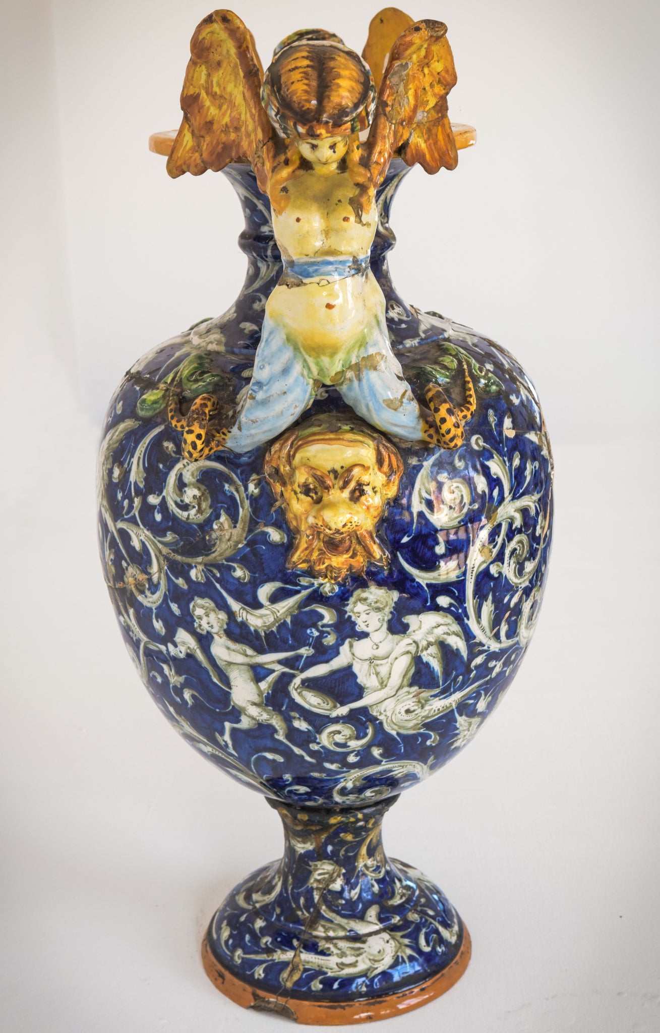 Massive Majolica Urn