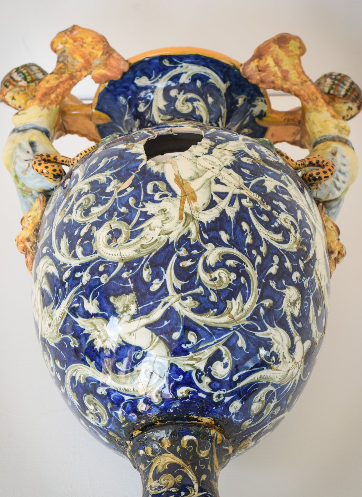 Massive Majolica Urn