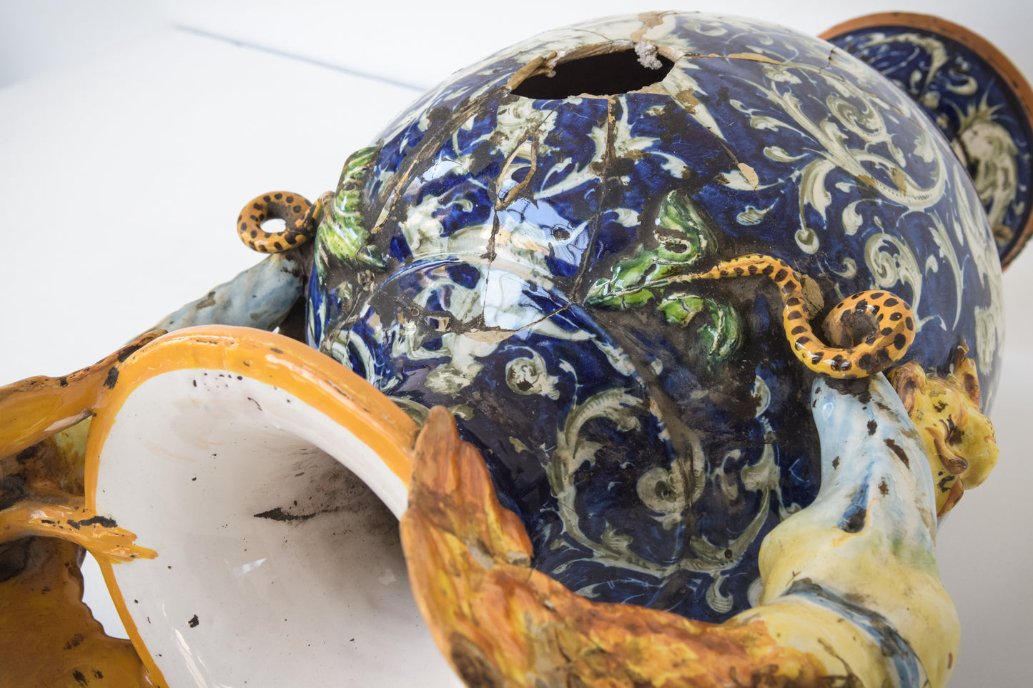 Massive Majolica Urn