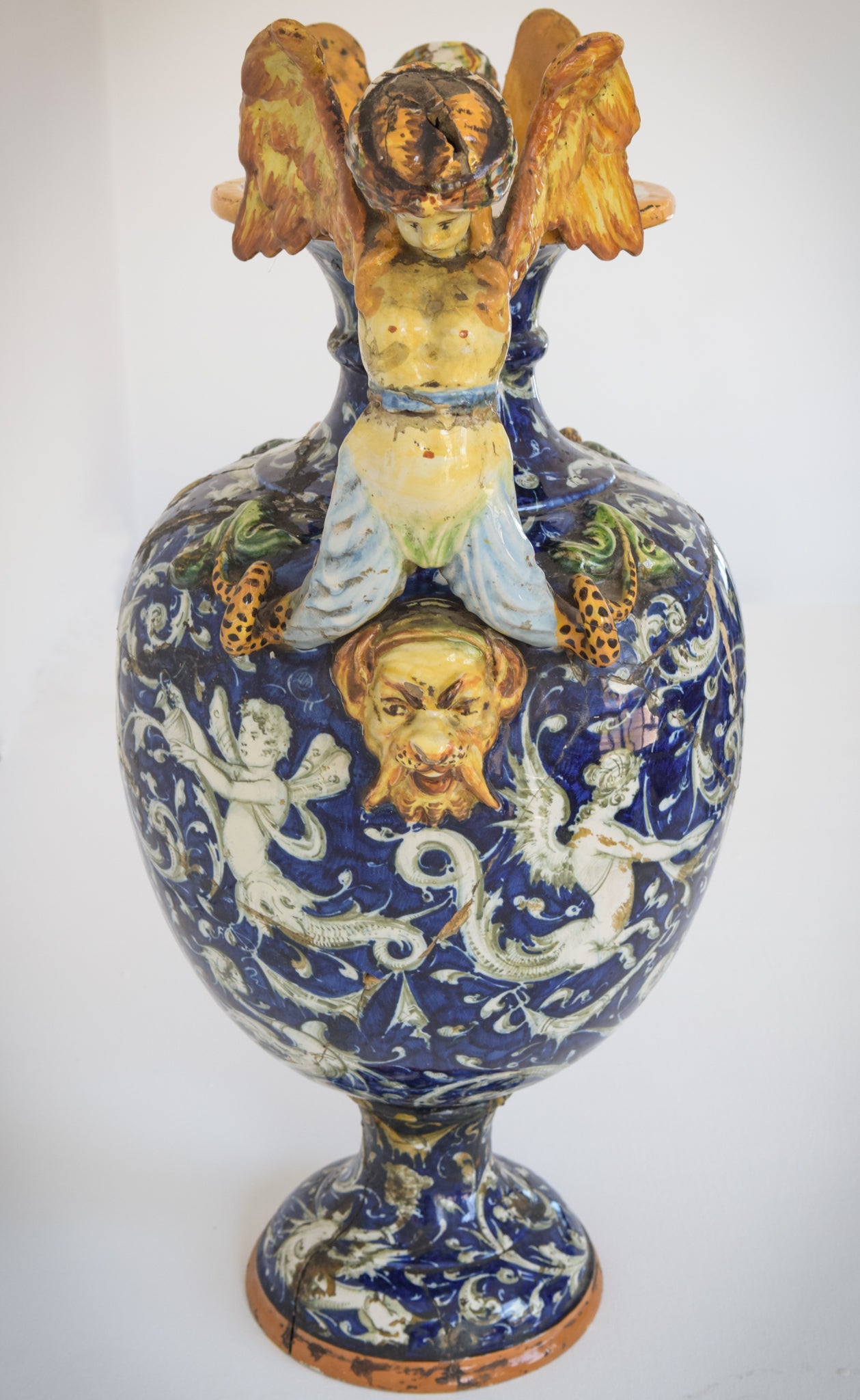 Massive Majolica Urn