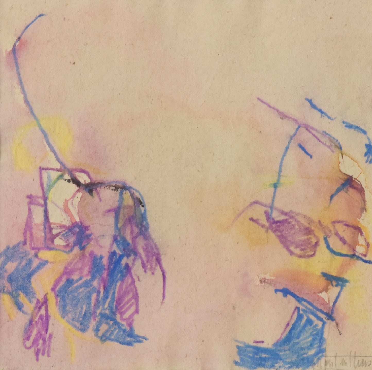 Abstract Expressionist Painting in Crayon