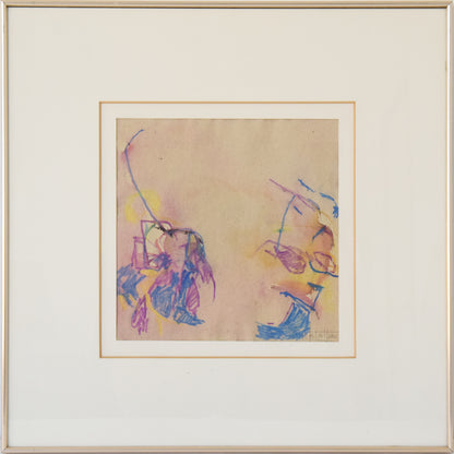 Abstract Expressionist Painting in Crayon_Framed