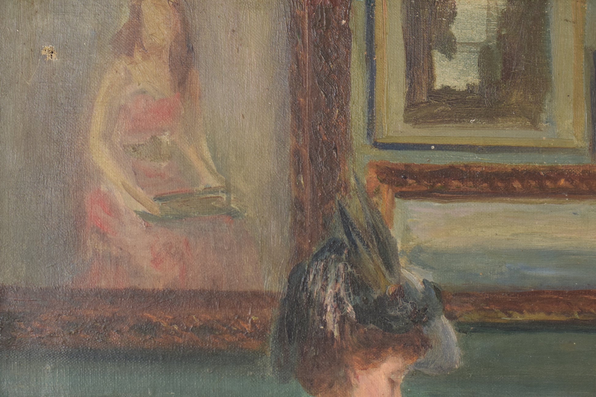 'Lady and Antique Dealer' Interior Scene_Detail