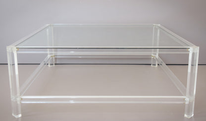 Glass Top and Perspex Frame Coffee Table
