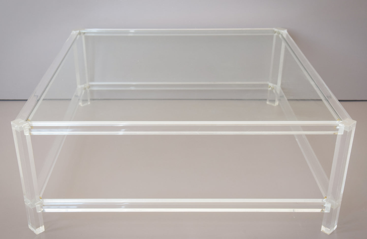 Glass Top and Perspex Frame Coffee Table