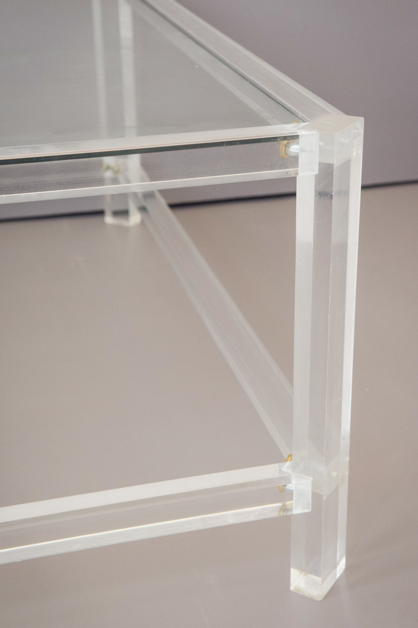 Glass Top and Perspex Frame Coffee Table