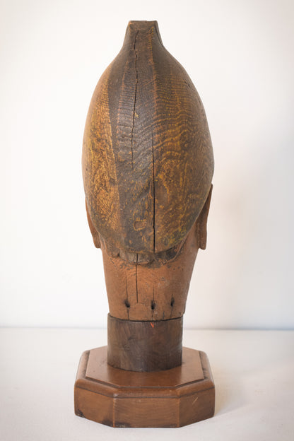 Hand-carved Wooden Head of a Soldier_Back