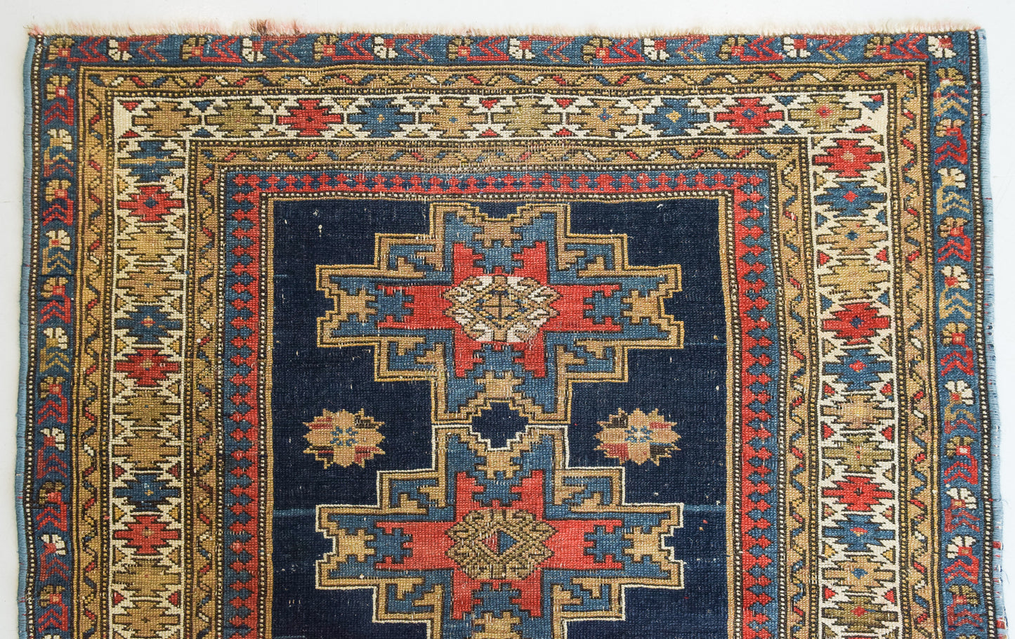 Handwoven - Blue Ground Persian Rug with Bird-like Figures