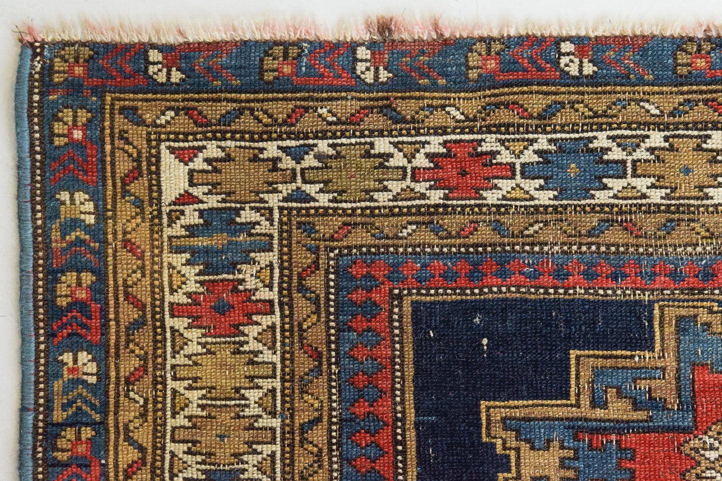 Handwoven - Blue Ground Persian Rug with Bird-like Figures