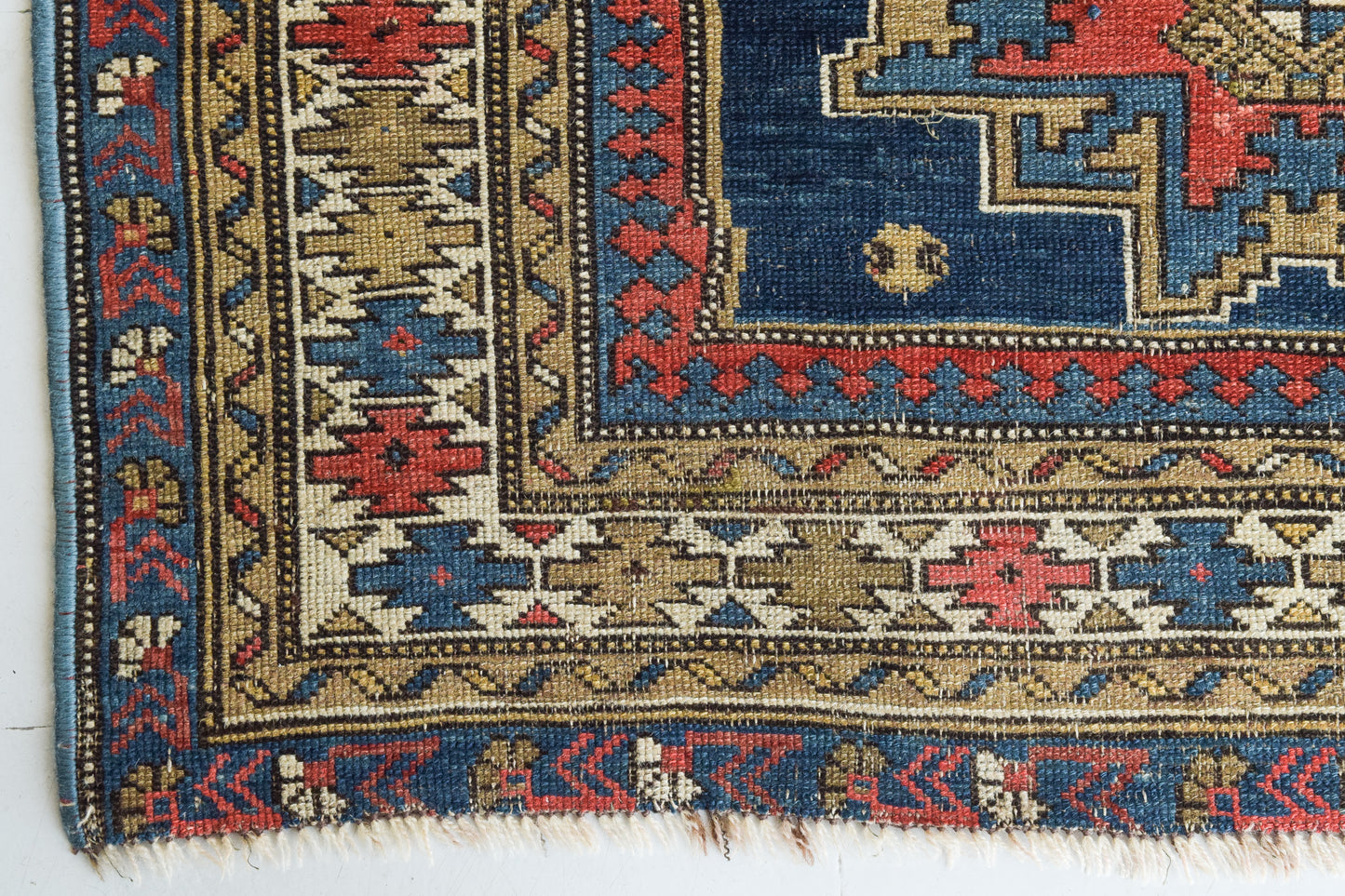 Handwoven - Blue Ground Persian Rug with Bird-like Figures