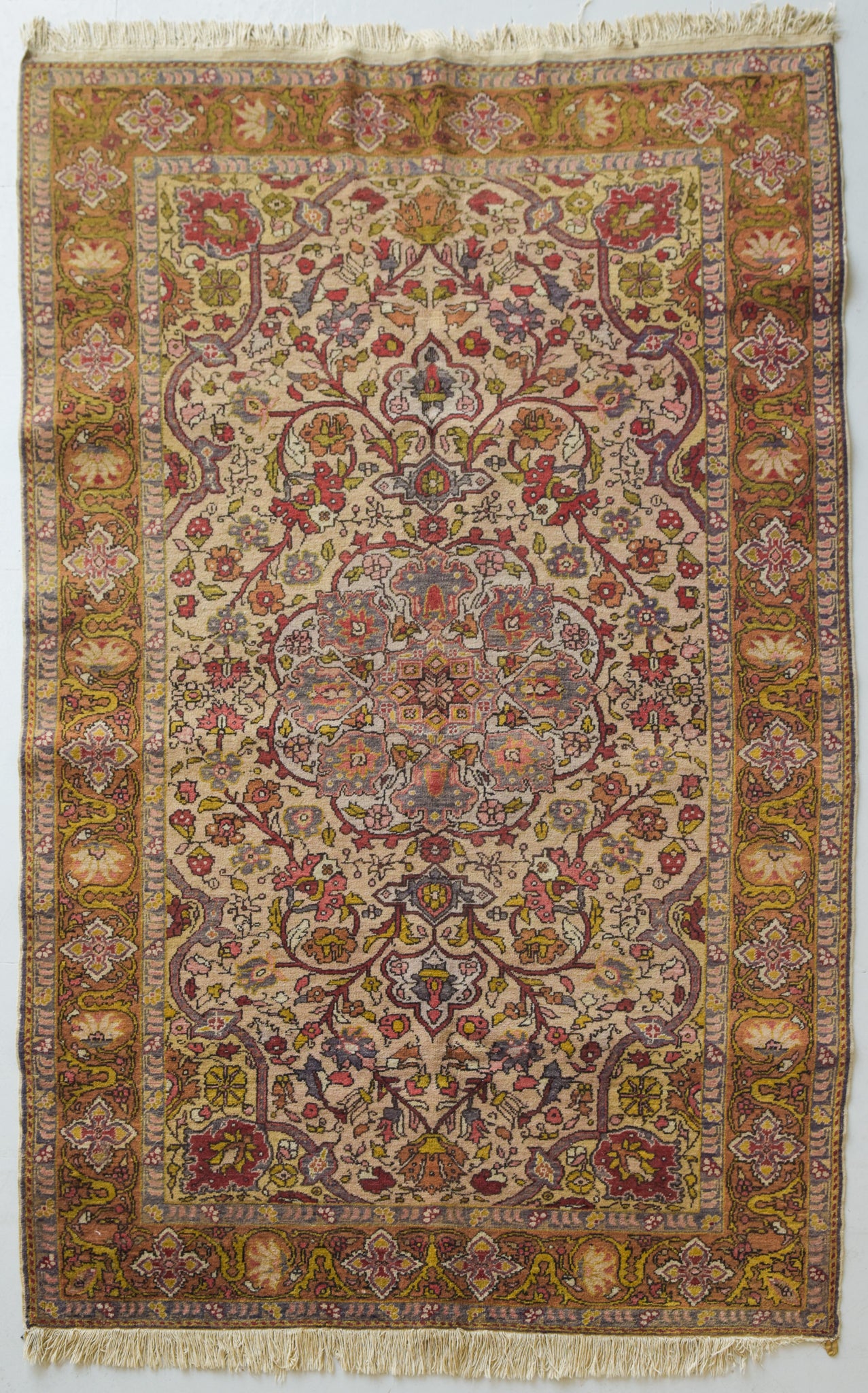 Interesting Hand Woven Antique Floral Persian Rug