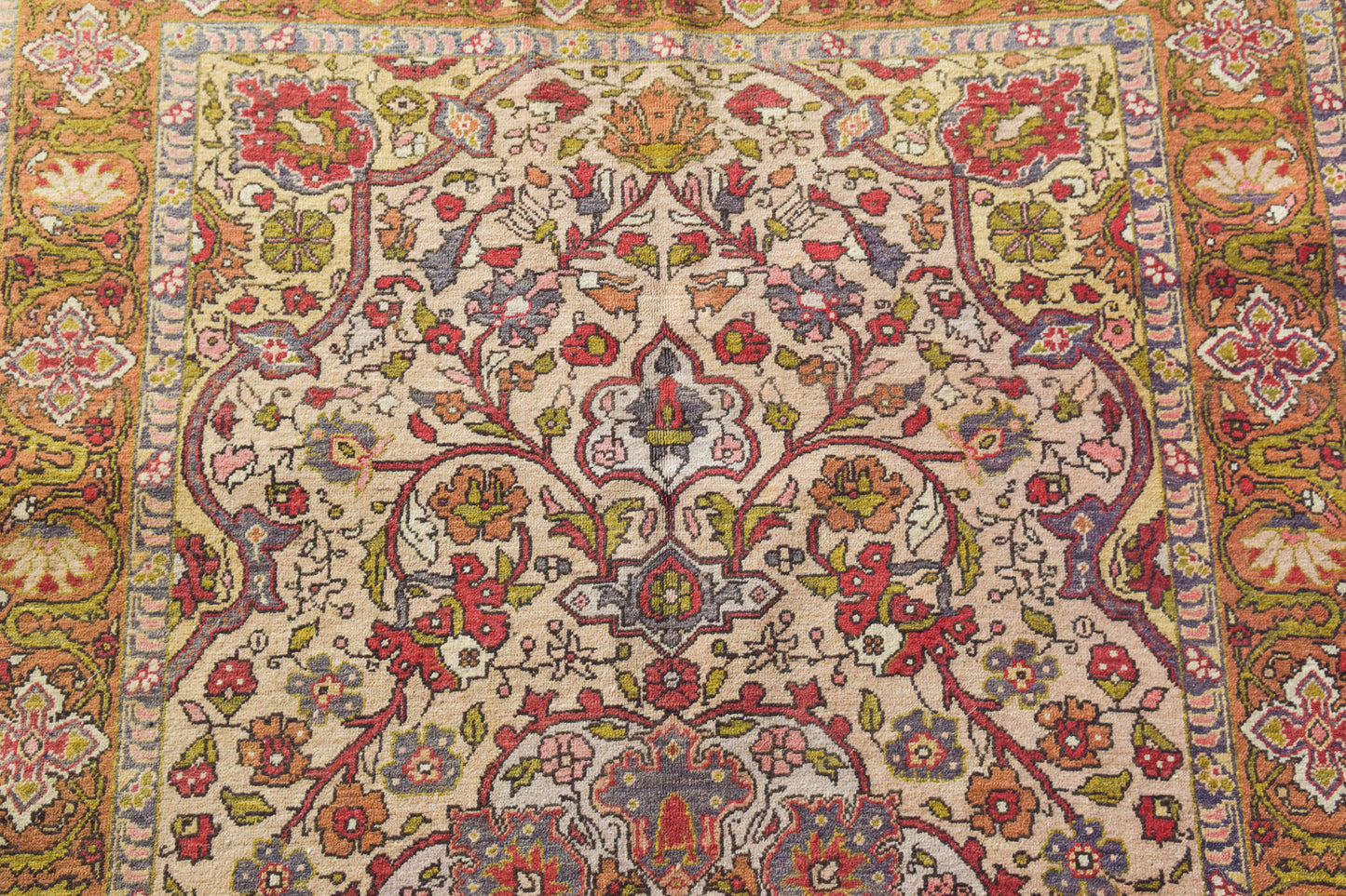 Interesting Hand Woven Antique Floral Persian Rug