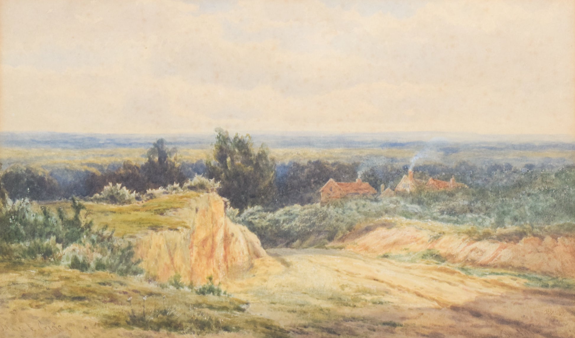'Rural Landscape' watercolour by James Edward Grace