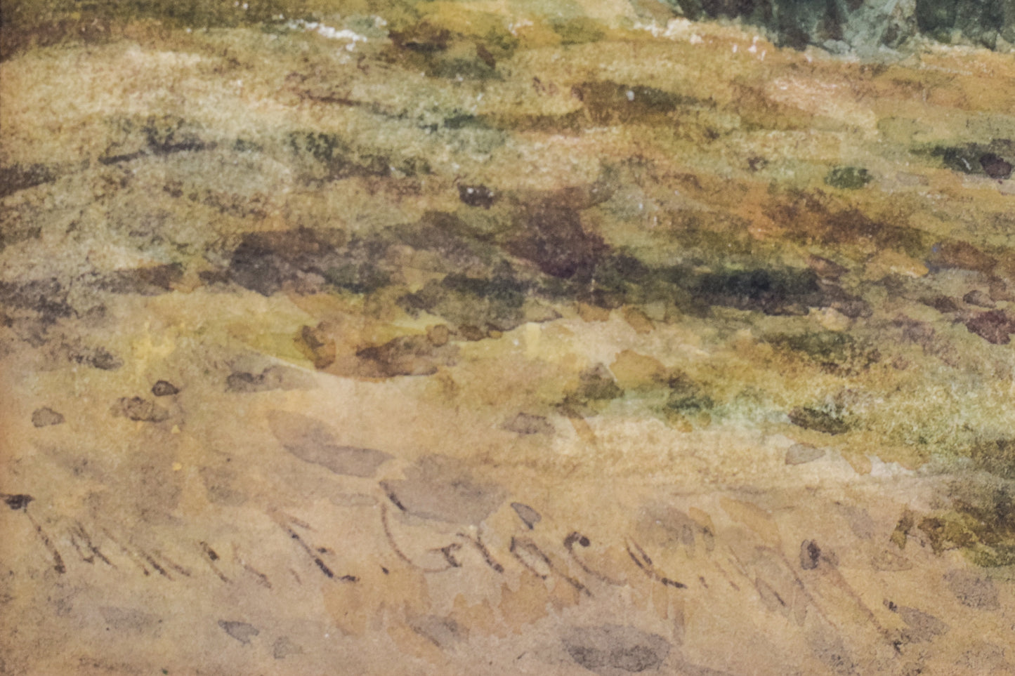 'Rural Landscape' watercolour by James Edward Grace_Signature