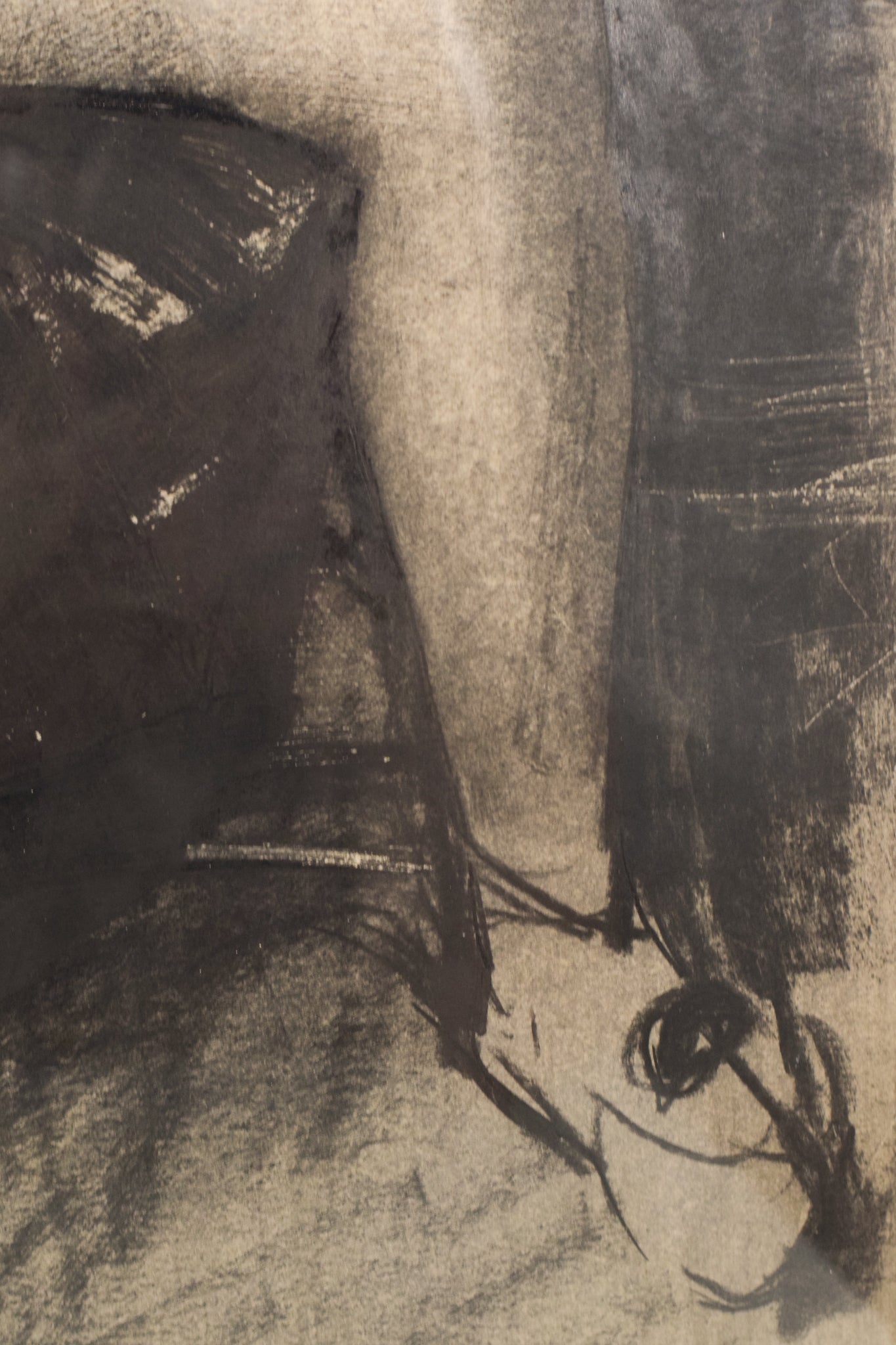 Drawing in Charcoal of a Woman in an Armchair_Detail