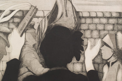 'Sally Army' etching by Margaret Sheaff_Detail
