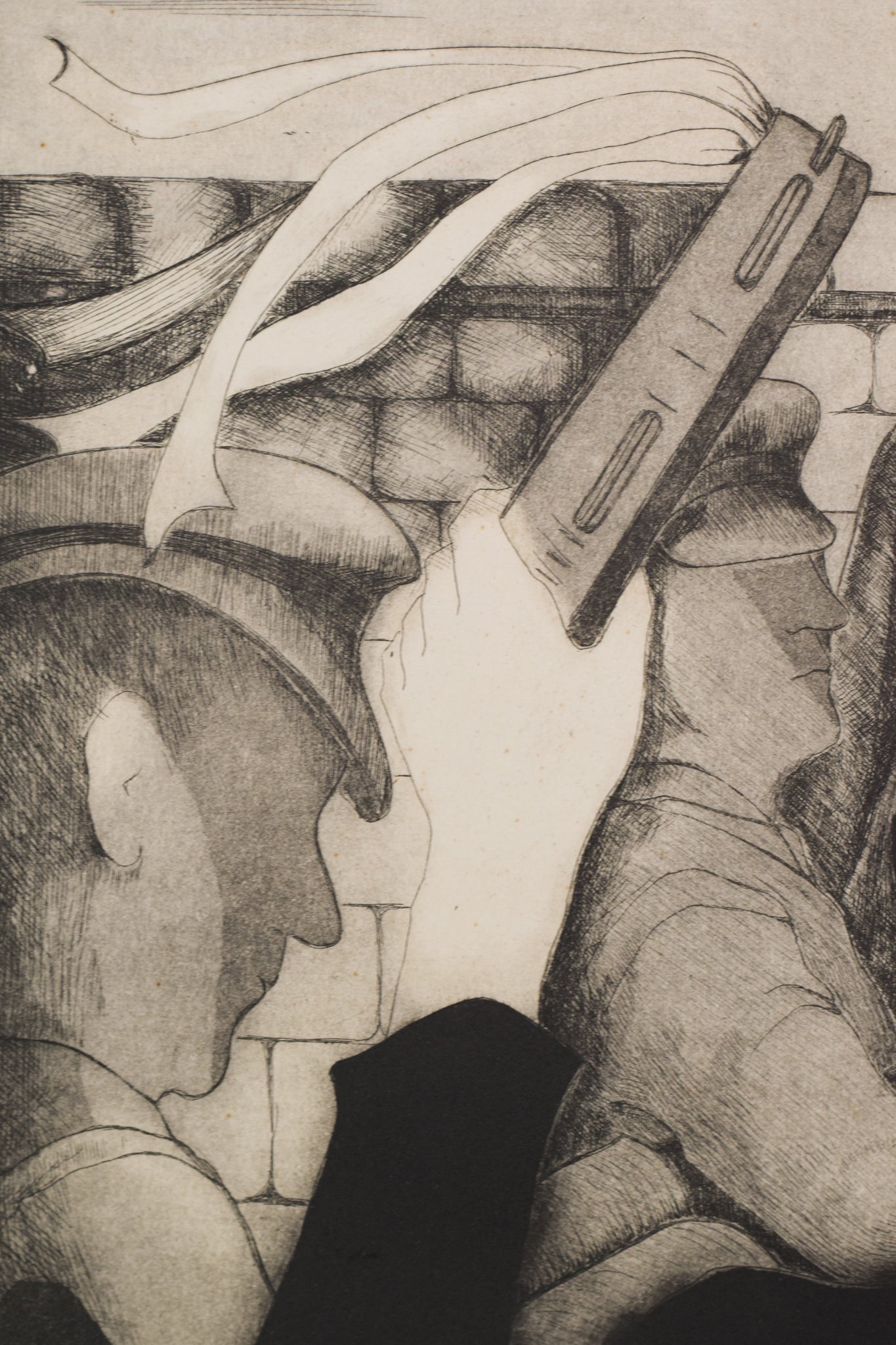 'Sally Army' etching by Margaret Sheaff_Detail