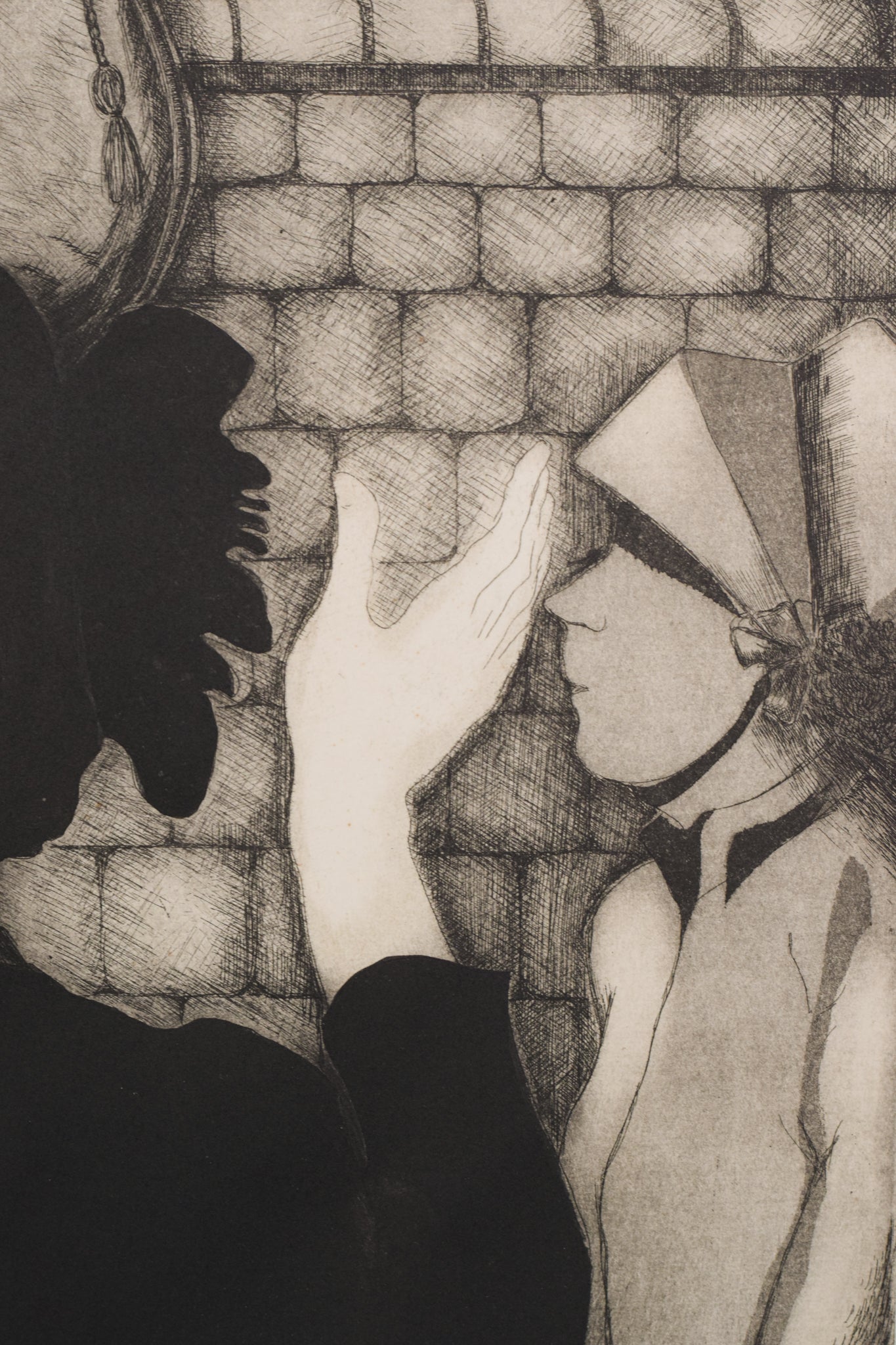 'Sally Army' etching by Margaret Sheaff_Detail