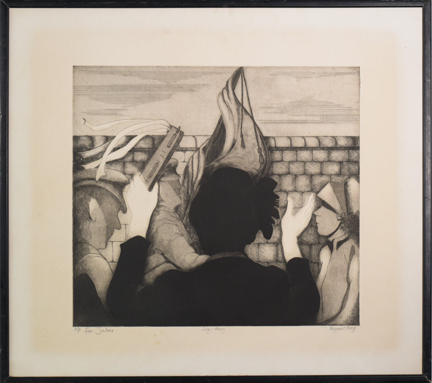 'Sally Army' etching by Margaret Sheaff_Framed