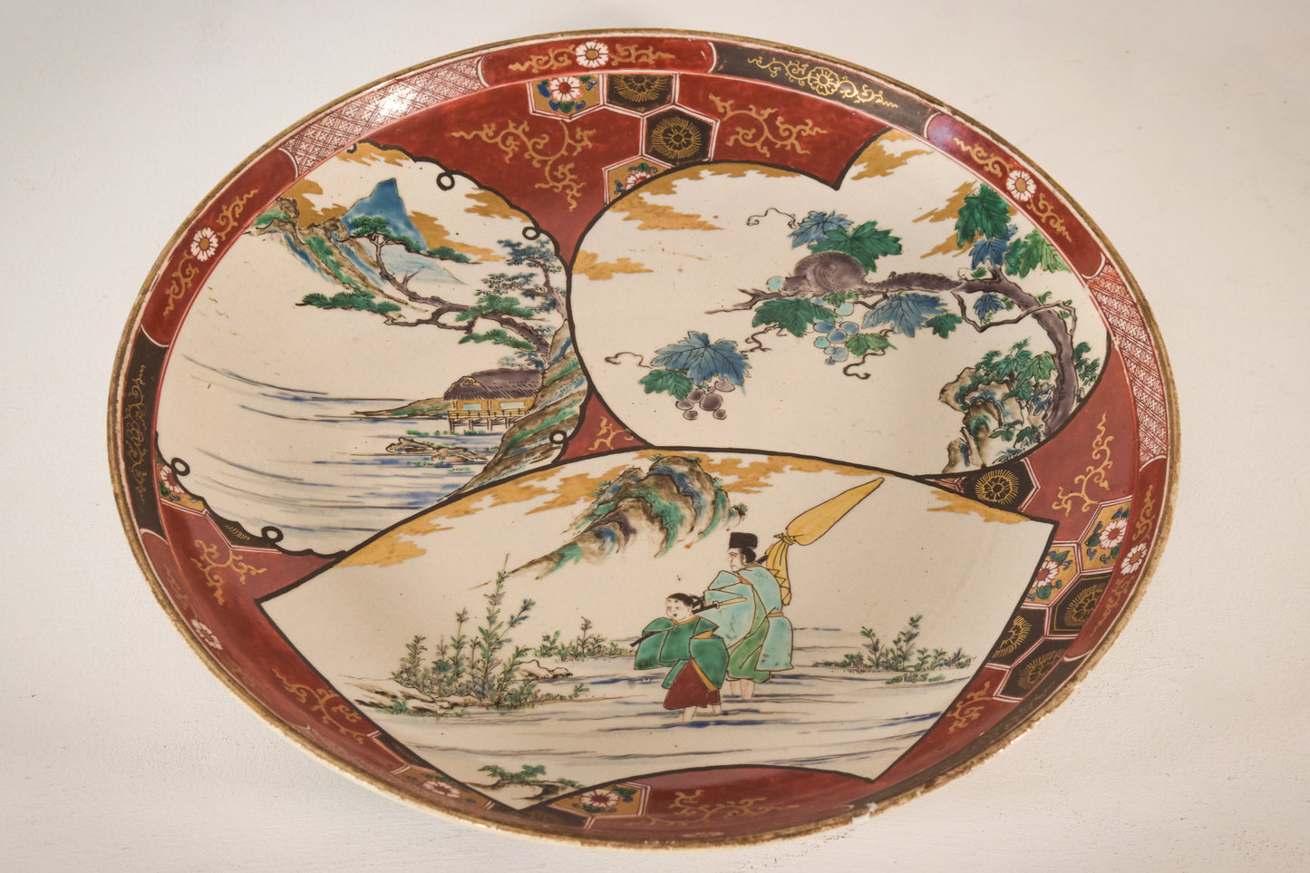 Pair of large signed 19th century Kutani plates