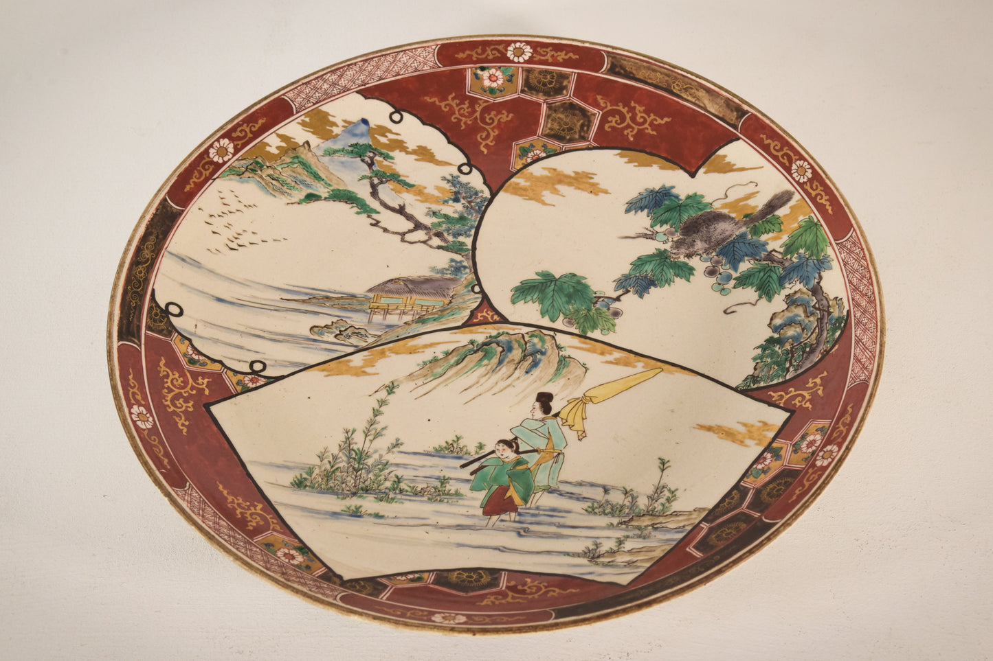 Pair of large signed 19th century Kutani plates