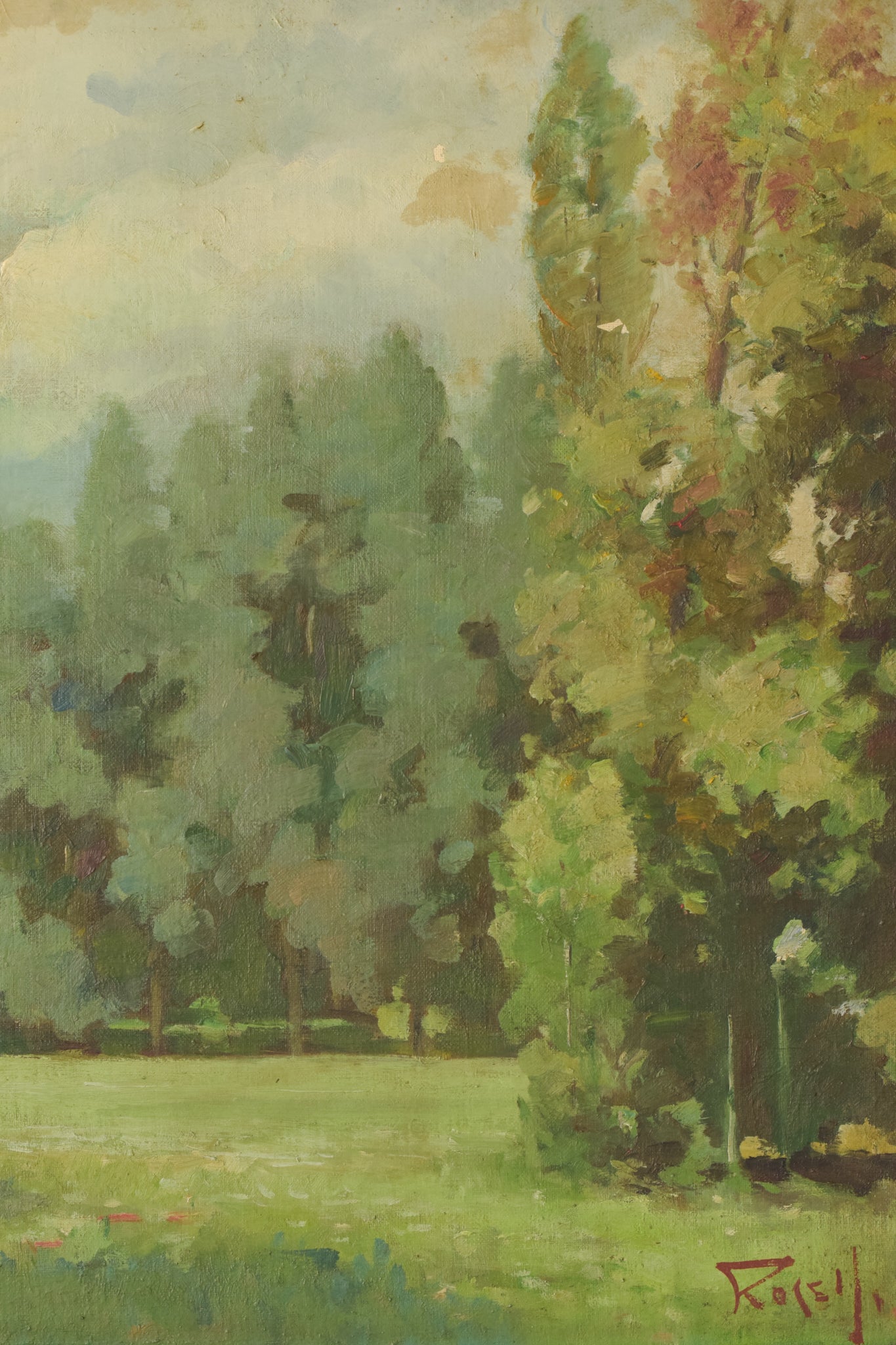 Oil Landscape Painting with Trees