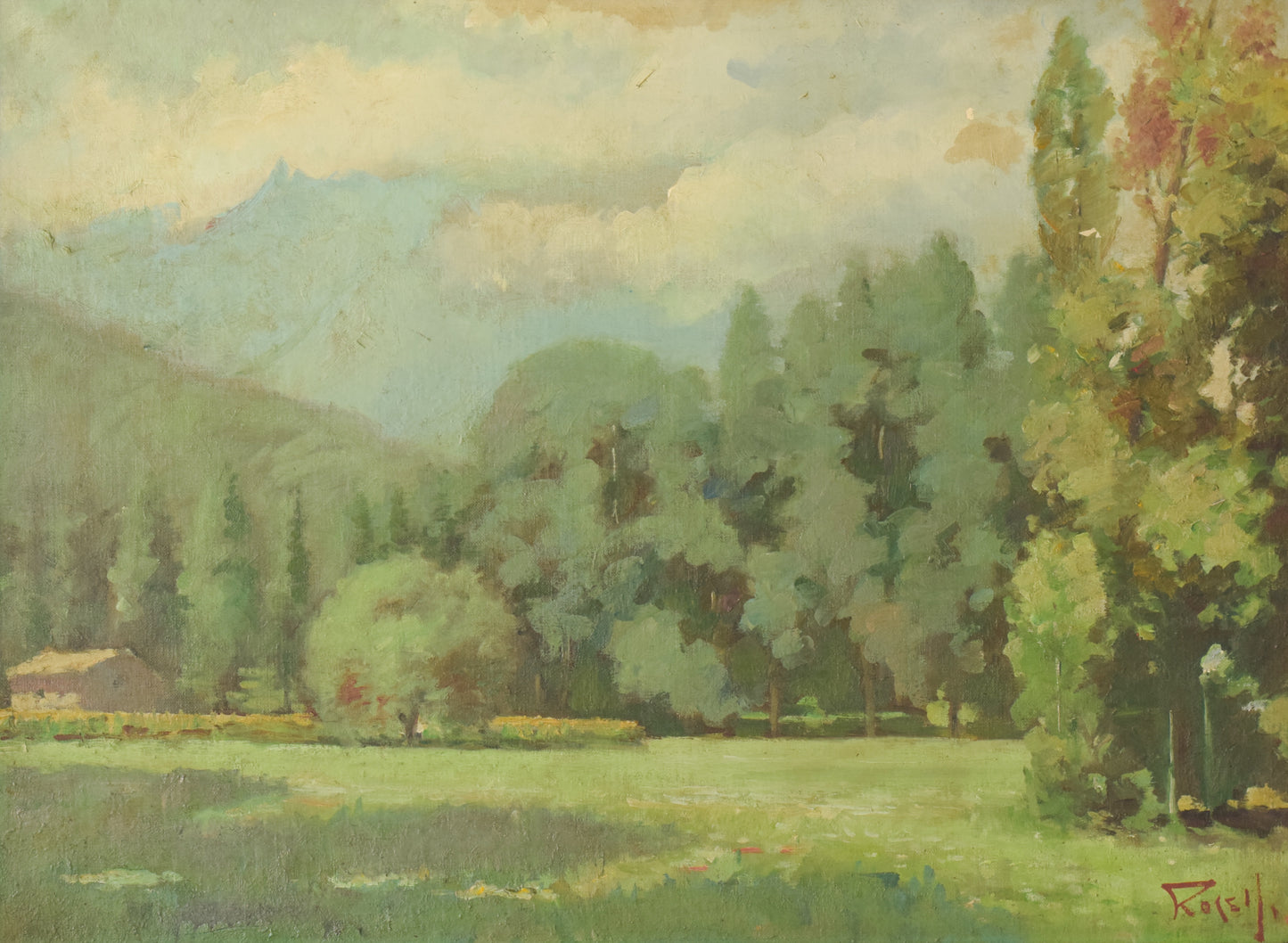 Oil Landscape Painting with Trees