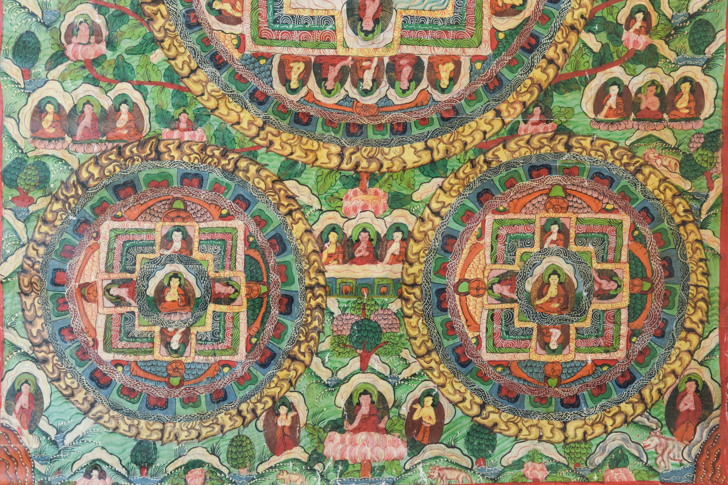 Pergamino tibetano pintado a mano