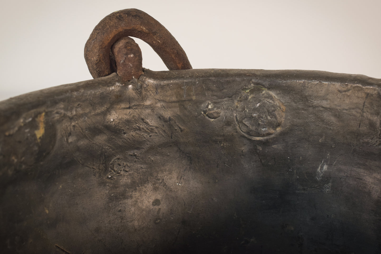 Copper and Hand Worked Iron Bucket