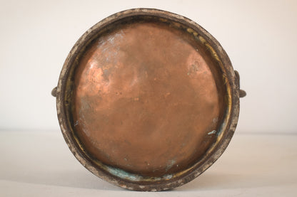 Copper and Hand Worked Iron Bucket