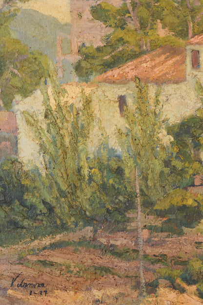Impressionist Painting of Villas and Garden