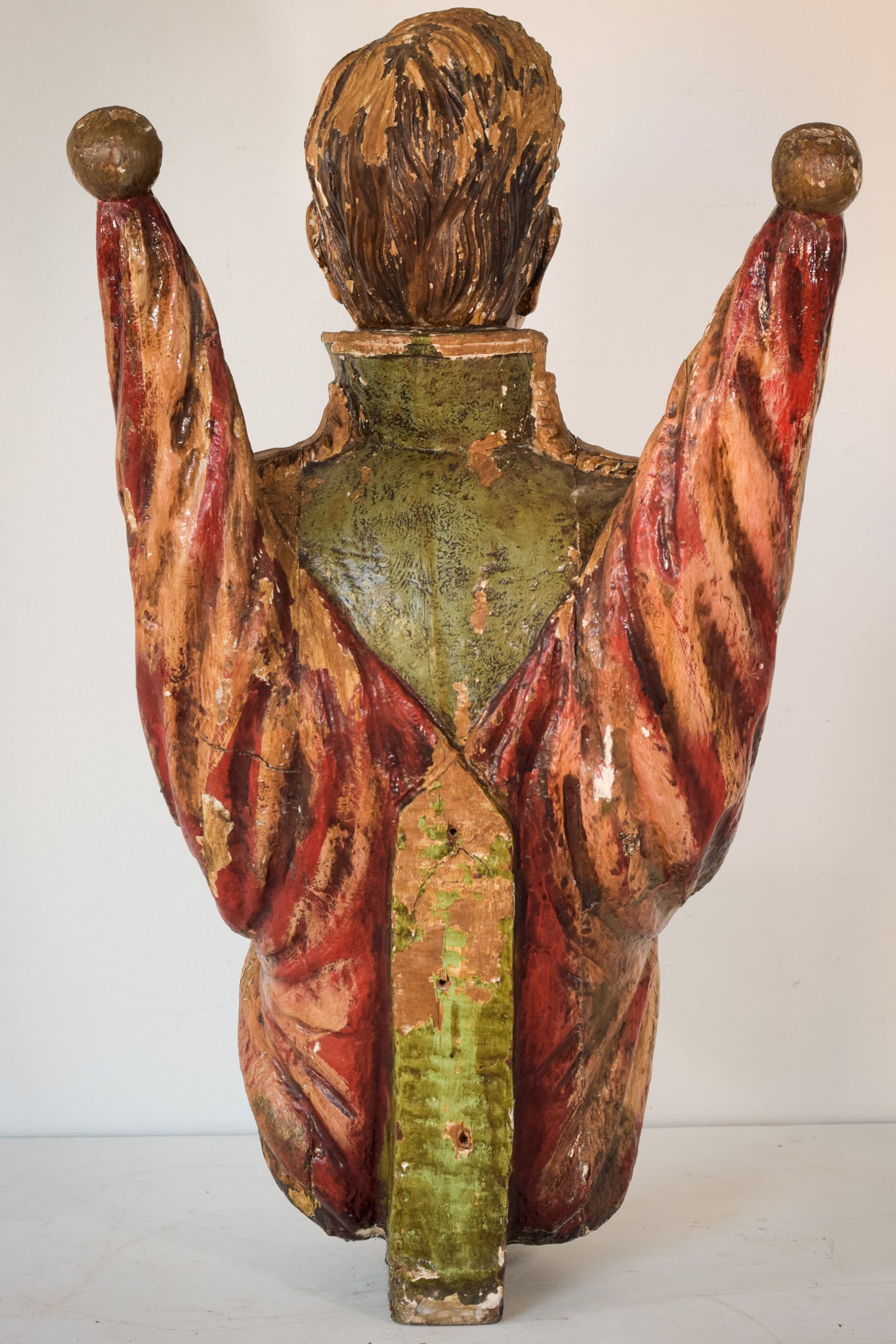 Large Polychrome Carved Wooden Figurehead