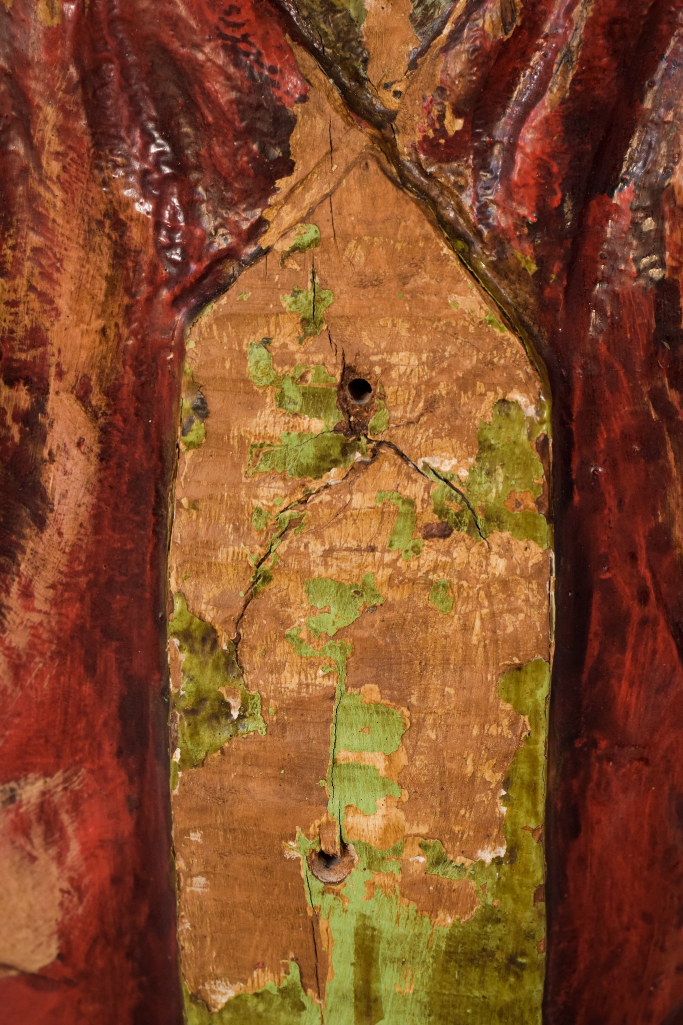 Large Polychrome Carved Wooden Figurehead